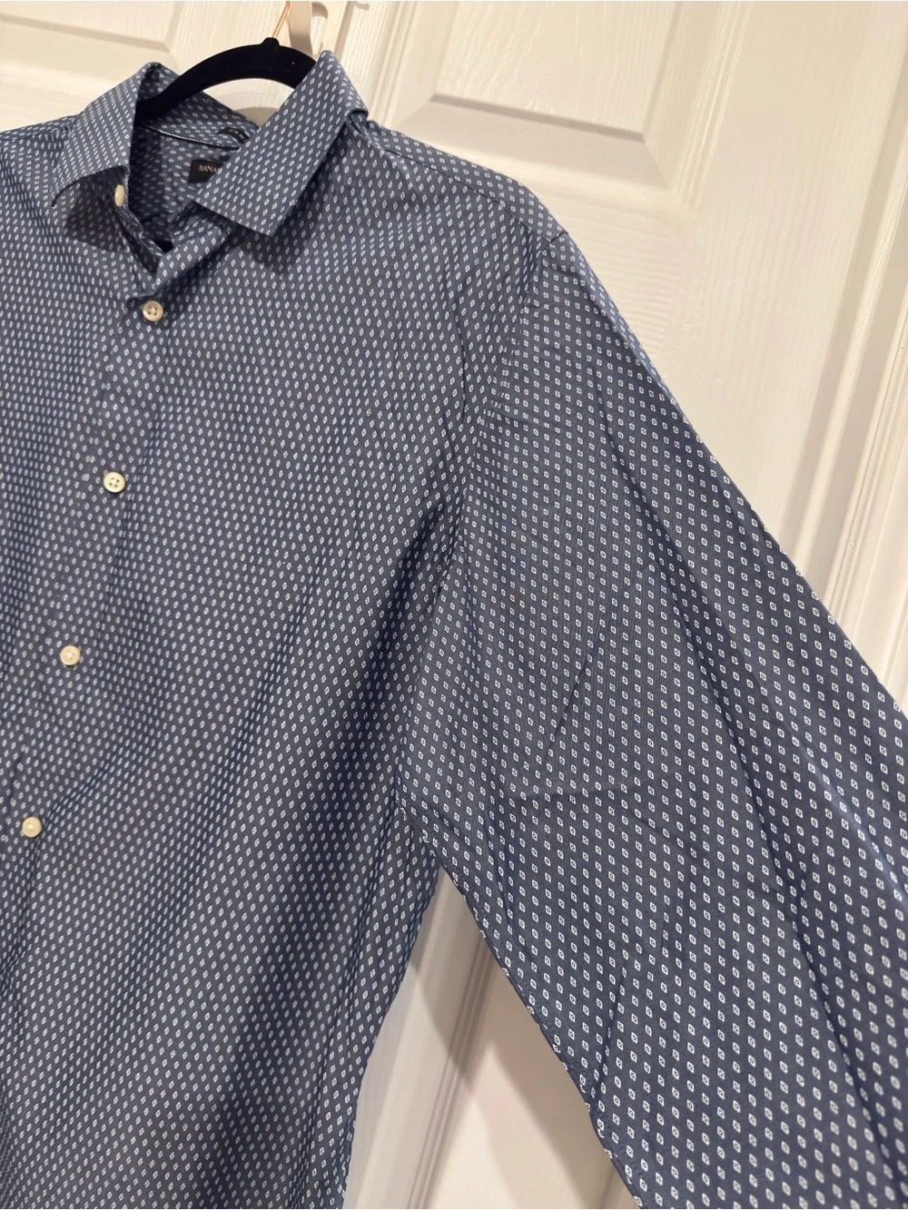 Banana Republic Patterned Button-Up Non-Iron Camden Fit Dress Shirt